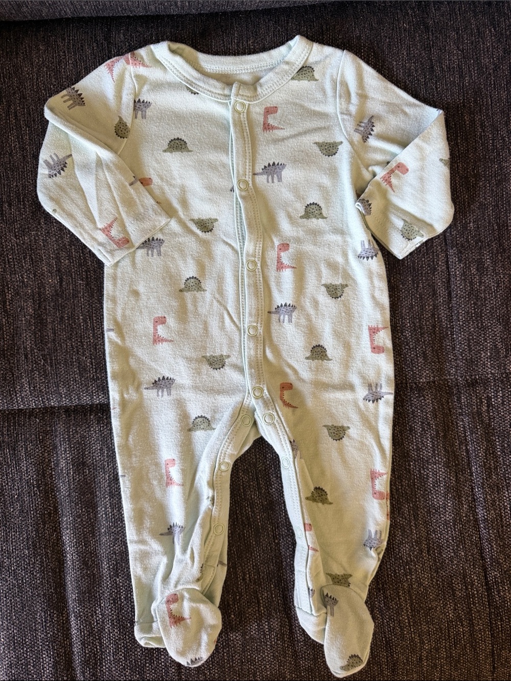 Light Sage with Dino Print sleeper 6 months